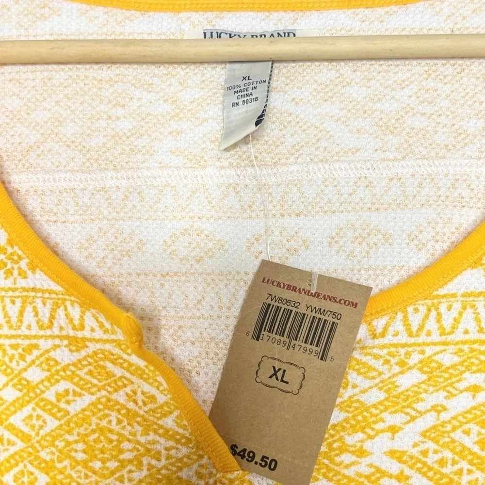 Lucky Brand Yellow Waffle Knit Thermal Shirt - Picture 2 of 5